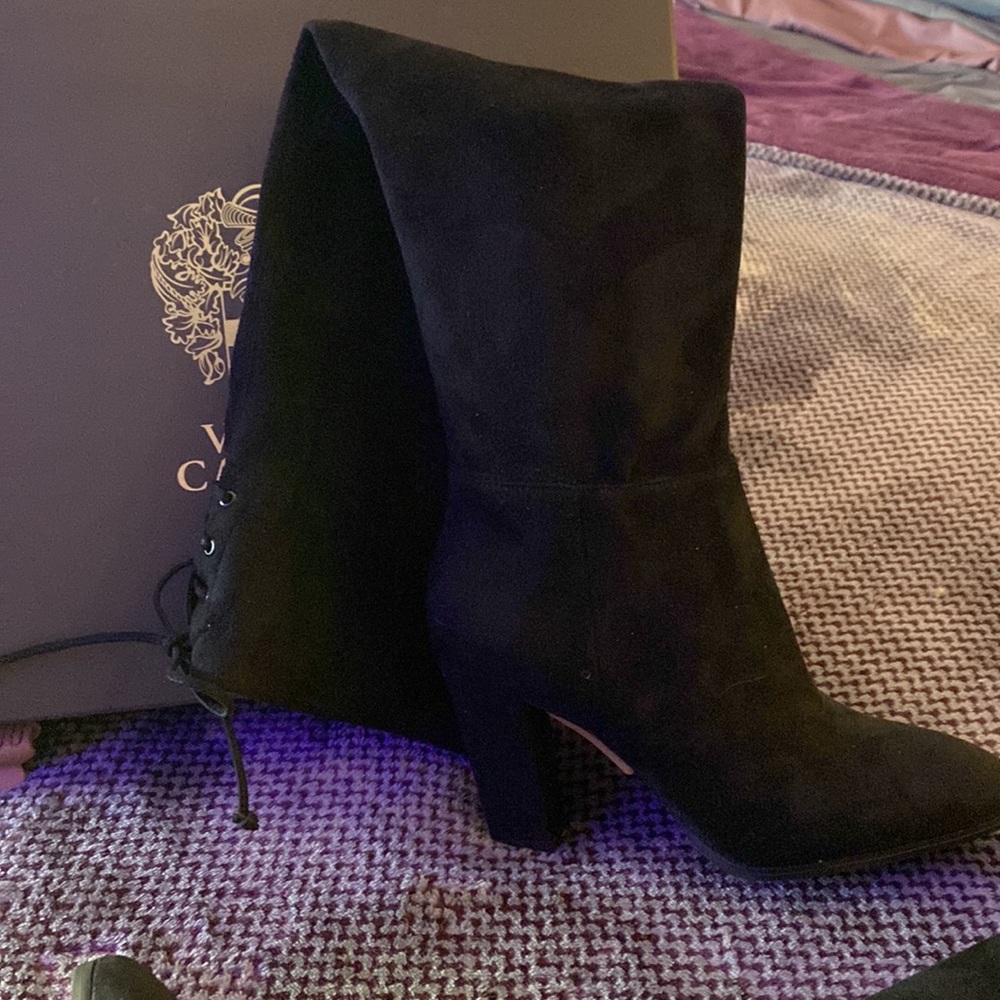 Over the knee suede boots